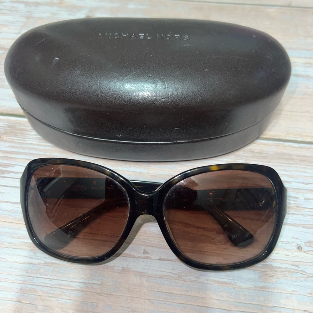Michael Kors Black Oversized Sunglasses with Chunky Arms
